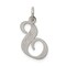 Sterling Silver Medium Script Initial Letter S Charm Jewerly 18mm x 13mm